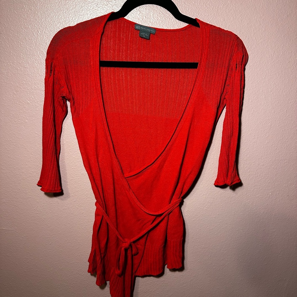 Armani Exchange Vibrant Red Knit Top